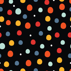Cute black polka dots. Abstract seamless pattern.  Can be used in textile industry, paper, background, scrapbooking.