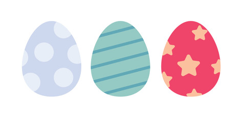 Easter eggs icon vector simple flat cartoon graphic illustration set with pattern image clipart