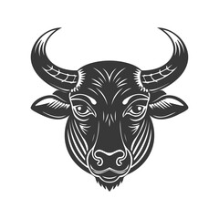 Taurus zodiac sign. The head of a calf. Black silhouette on a white background. Vector