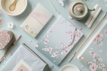 Serene Sakura: Hanami-Themed Stationery Set for Artistic Expression