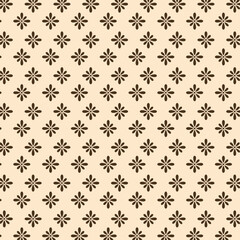 Floral seamless vector pattern with brownflowers. Gentle beige background. Great for fabric, fashion design, wallpaper, textile and other design projects.