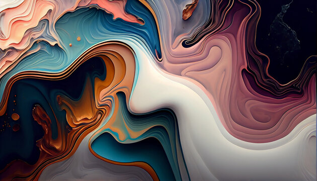 Smooth waves of vibrant colors flow abstractly generated by AI
