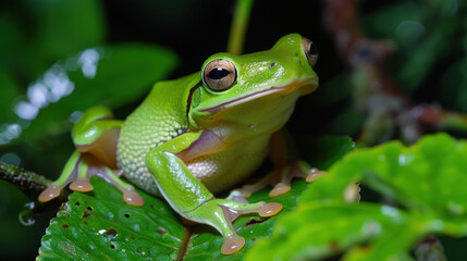 Naklejka premium Tree frog found in wildlife: either dumpy or White's.