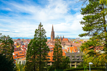 View of Freiburg im Breisgau and the surrounding landscape.
