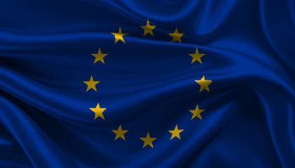 Bright and Wavy European Union Flag Background