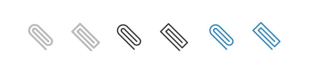 Paper clip set icon. Document holder set. Vector illustration