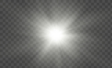 This is an abstract vector background featuring a light ray or sun beam. The backdrop is  sparkle flash with a spotlight effect, shining on a black background.