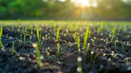 rice seed on fertile soil
