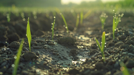rice seed on fertile soil
