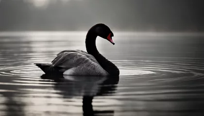 Fototapete Rund black swan on the lake © atonp