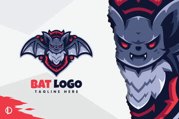 Modern Bat logo design, Mascot & Esports Design, All elements in this template are fully editable, Vector design.