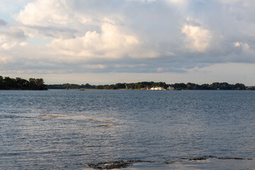 sunset over the river