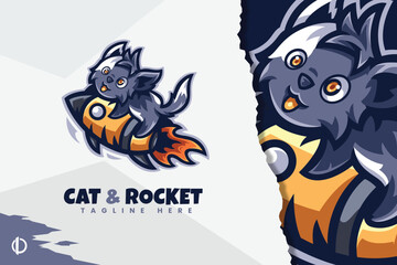 Modern Cat logo design, Mascot & Esports Design, All elements in this template are fully editable, Vector design.