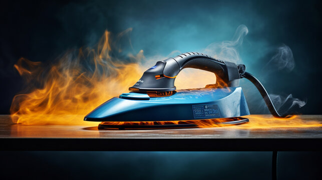 modern iron electric tool flame fire advertising ai visual concept