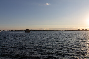 sunset over the river