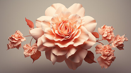 3d pastel rose illustration made by generative ai