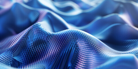 Trendy liquid 3D illustration background of blue violet waves, modern flowing gradient abstract,...