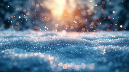 Winter theme blurred focus, snow