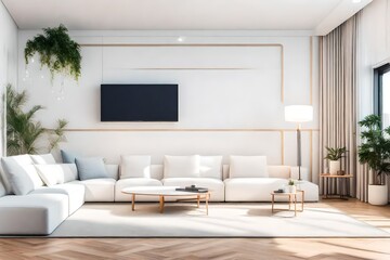Fototapeta na wymiar modern living room and tv