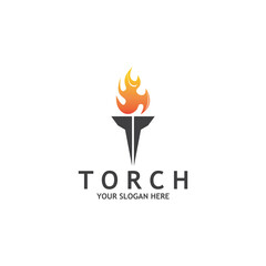 Torch Light Vector Logo Design Template