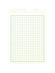 Blank checkered note book page with torn edge. Notepaper mockup. Png clipart isolated on transparent background