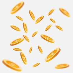 Explosion Of Coins Vector Illustration