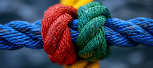 Colorful diverse team unity and support with strong network integration in a cooperation concept