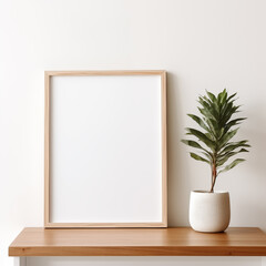 Fototapeta na wymiar Elegant Vertical A4 Frame on Blank Wall Design
