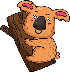 Hand drawn koala character illustration, vector