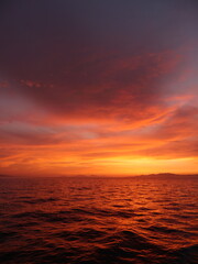 bodrum sunset scenery mediterranean sea aegean coast of turkey  - obrazy, fototapety, plakaty