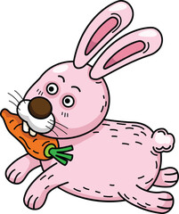 Hand drawn rabbit character illustration, vector