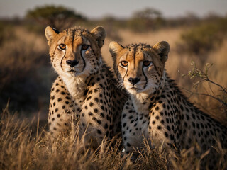 Naklejka na ściany i meble In the Realm of Speed, Showcasing Cheetahs Grace through Documentary Photography.