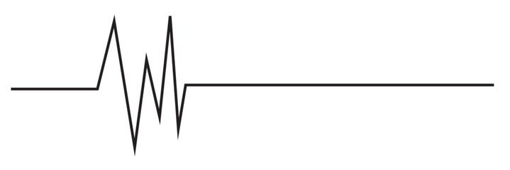 Black heartbeat icon. Heartbeat sign in flat design. Black heartbeat Vector illustration.  - obrazy, fototapety, plakaty