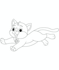 Obraz na płótnie Canvas Cute cat coloring page for kids and adults .Cat coloring book page for children 