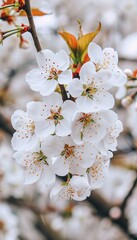 Obraz premium Elegant minimalistic white spring abstract background with beautiful design elements