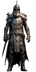 Obraz premium The warrior wears full body armor isolated on transparent background, element for design