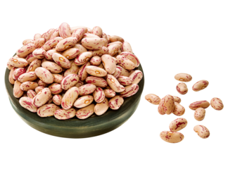 pote com feijão cru isolado em fundo transparente