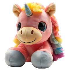 stuffed unicorn isolated on transparent background, element for design