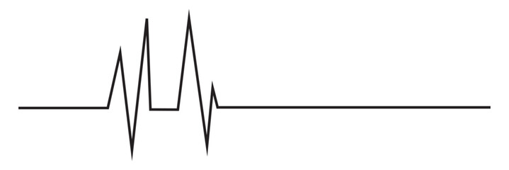 Black heartbeat icon. Heartbeat sign in flat design. Black heartbeat Vector illustration. 