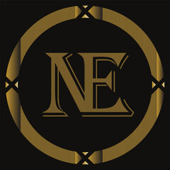 NE lettermark and branding logo design with a leaf .And your best choice.
