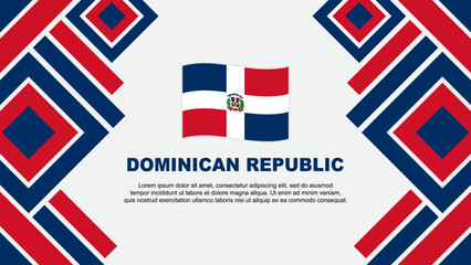 Dominican Republic Flag Abstract Background Design Template. Dominican Republic Independence Day Banner Wallpaper Vector Illustration. Dominican Republic