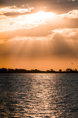 Naklejka premium sunset over the sea