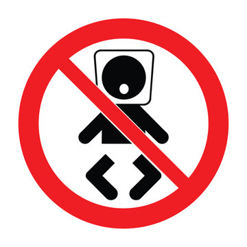 Plastic bag warning sign, danger of suffocation. To avoid danger from suffocation keep away from babies and children, vector illustration