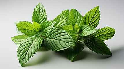 3d rendered photo of mint on a white background, generative ai