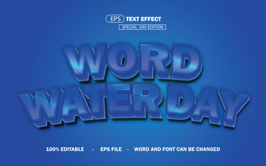WORD WATER DAY TEXT STYLE EDITABLE TEXT EFFECT