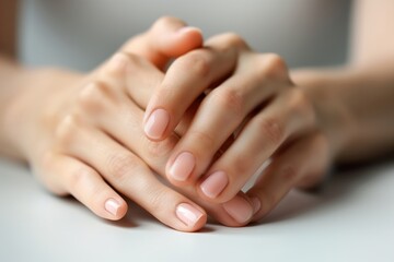 Elegant Female Hands with Natural Manicure