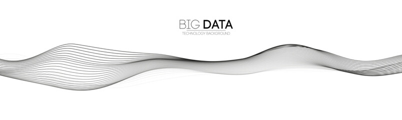 Monochrome Wave Pattern for Big Data Technology Concept