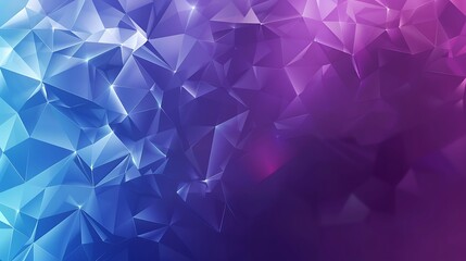 Abstract polygonal blue and purple background wide banner