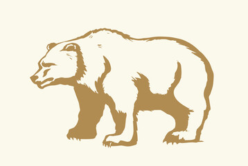 Vector drawing. Cute big bear
