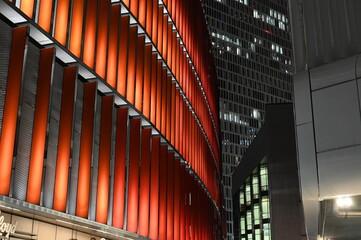 Fototapeta premium Gebaeude in Frankfurt, nachts